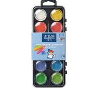 Lefranc & Bourgeois – Boîte plastique de gouache 807152 – 12 pastilles 28 mm + accessoires