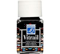 Lefranc & Bourgeois Vitrail Stained Glass Effect Translucent & Holder Resistant, Deckschwarz, Glasmalfarbe - 50ml Topf