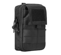 LefRight Pochette de ceinture tactique multifonction Molle pour téléphone portable EDC Gadget Slim Utility sac de taille avec étui pour téléphone portable Large Black