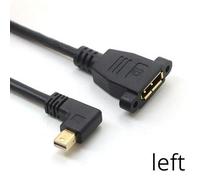 Left 30cm Thunderbolt ¿ câble Mini DisplayPort vers DisplayPort 4K 60Hz, câble coudé 90 Mini DP vers DP 30cm pour ordinateurs portables et projecteurs Macbook