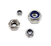 Left Hand Thread M4 M5 M6 M8 M10 M12 M16 304 A2 Stainless Steel Reverse Rotate Hexagon Nylon Self Lock 2/5/10/50Pcs(50pcs M4)