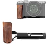 LEFTFOTO A7CR Support en forme de L avec poignée en bois pour appareil photo Sony A7CR/A7C2, avec plaque de dégagement rapide Arca inférieure intégrée, poignée latérale ergonomique rétro pour une