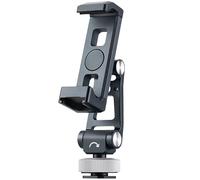 LEFTFOTO Trépied universel rotatif à 360° en métal avec griffe à froid Support réglable multi-angle pour téléphones de 2,3 à 3,8 pouces