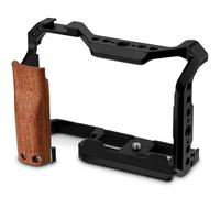 Leftfoto ZV-E10 II Cage métallique améliorée pour appareil photo Sony Alpha ZV-E10 II avec poignée ergonomique en bois intégrée, plaque à dégagement rapide pour Arca pour prise de vue vidéo Vlog