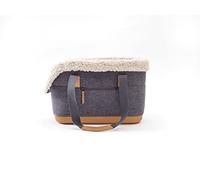 LeftPine x P.L.A.Y. Sac de transport de luxe pour chien - Sac de voyage doux pour petits chiens, chiots avec laisse de sécurité intégrée, lavable en machine, cuir végétalien, poche à fermeture éclair,