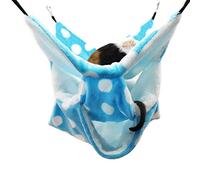 LEFTSTARER Hamac à triple couche en sucre pour petit animal de compagnie, accessoires de cage pour hamster, lit pour petits animaux, lit pour chinchilla perroquet, furet, rat (bleu)