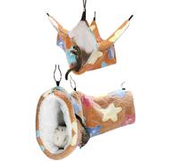 LEFTSTARER Hamac pour cochon d'Inde, furet, rat, jouet, cage pour petits animaux, tunnel de cachette et hamac superpos pour rat, furet, cochon d