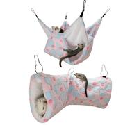 LEFTSTARER Hamac pour cochon d'Inde, furet, rat, jouet, cage pour petits animaux, tunnel de cachette et hamac superpos pour rat, furet, cochon d