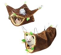 LEFTSTARER Hamac pour cochon d'Inde, furet, rat, jouet pour petit animal, accessoire de cage pour rat, furet, cochon d'Inde, hamster, Sugar Glider Chinchilla, 1. Ensemble de hamac forestier