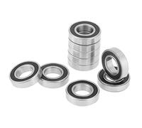 Leftwei 10 Pièces 6901 2RS Roulement à Billes à Gorge Profonde scellé en Caoutchouc, Roulement scellé en Métal 12x24x6mm, à Fonctionnement Lisse avec Longue Durée de Vie, Idéal pour Machine-outil,