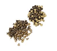 Leftwei 100 Pcs Rivets à Double Capuchon, Goujons Artisanaux en Cuir en Métal, Goujons à Surface Lisse, Idéaux pour les Sacs, Chaussures, Chapeaux, Pantalons, Manteaux et Projets de Bricolage (Bronze)