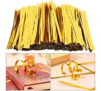 Leftwei 3200 Pièces de Fils Torsadés en PET pour Sachets de Bonbons, | Fil métallique flexible, joints de sacs dorés et argentés pour la pâtisserie, les fêtes et les cadeaux.