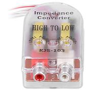 Leftwei Autoradio Convertisseur de Ligne de Sortie pour Amplificateur, 12V | Niveau du haut-parleur vers signal préampli, relais intégré, embouts plaqués or, adaptateur audio de voiture