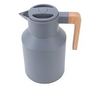 Leftwei Carafe à café Isolée Sous Vide à Double Paroi de 1000 Ml, Carafe Thermique en Verre, Récipient à Boisson avec Poignée en Bois et Conception à Large Ouverture, Idéal pour le café, le thé et