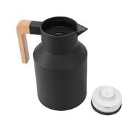 Leftwei Carafe à café Isolée Sous Vide à Double Paroi de 1000 Ml, Carafe Thermique en Verre, Récipient à Boisson avec Poignée en Bois et Conception à Large Ouverture, Idéal pour le café, le thé et