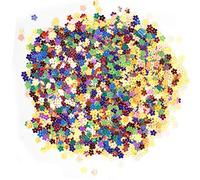 Leftwei Confettis en Forme de Fleur à Paillettes, pour Décoration de Mariage, Fournitures de Fête avec Feu en PVC Brillant 60 G, pour Table, Carte d'invitation, Loisirs Créatifs (Fleur à cinq