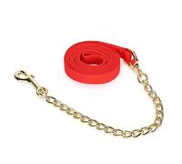Leftwei Corde de Plomb pour Cheval, Traction de Corde de Licou, Chaîne en Fer plaqué Cuivre, Sangle PP avec Mousqueton, Idéale pour Diriger, Tirer, s'entraîner
