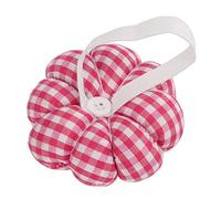 Leftwei Coussin à épingles de Dessin animé, Conception de Citrouille avec Bracelet élastique pour une Couture Facile, Tissu Pelucheux Solide, 1 Pièce (plaid rose rouge)