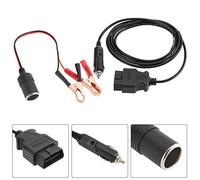 Leftwei Économiseur de Mémoire OBD II, Câble d'alimentation de Secours 12 V, Câble d'alimentation ECU de Véhicule avec Pince de Renforcement et Courant Stable, Idéal pour l'électronique Automobile