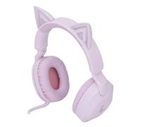 Leftwei Écouteurs sans Fil Cat Ear avec Lumière LED et Micro, Conception Pliable Confortable pour la Musique et Les Jeux, Enfants et Adultes (Violet 27,5x9,5x2cm/50,2x3,74x0,79 Pouces)