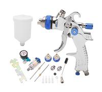 Leftwei Kit de Pistolet de Pulvérisation d'air à Alimentation par gravité, avec Pichet à Peinture, Connecteur D'entrée d'air, Manomètre, Réglage du Fluide, Ensemble de Pistolet de