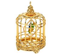 Leftwei Mini Cage à Oiseaux Décorative Compacte en Alliage de Zinc, Petite Cage à Oiseaux pour Accessoires de Photographie de Maison de Poupée 5.7x3.5x3.5cm (Gold)