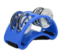Leftwei Percussion Jingle de Tambourin à Pied pour les Amateurs de Cajon, Sangle élastique Durable, Facile à Utiliser, 1 Paquet (BLUE)