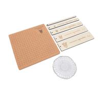 Leftwei Planche en macramé en Liège Double Face pour Bijoux, 18 X 18 Cm |30 épingles en T et 5 Règles Incluses, Construction en Liège, Planche à Tresser Portable pour Débutants et Artisans
