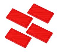 Leftwei Réflecteurs Rectangulaires Rouge Haute visibilité, Autocollants Auto-adhésifs Réfléchissants pour Voitures Camions Camping-Cars 4 Pièces