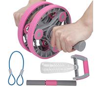 Leftwei Roue Abdominale, Ensemble de Roues Abdominales Compactes en Matériau PP, équipement d'entraînement Portable Amovible pour Soutien des Pompes Abdominales, Haltères et Masseur à Billes en