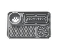 Leftwei Tapis à Lécher pour Chat, Bol à Alimentation Lente, Puzzle en Silicone pour Manger en Pleine Conscience, Chiens et Chats, 31x20.8x21.5cm (Gris Clair)