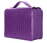 Leftwei Trousse Multi-Fentes avec 5 Fermetures éclair, Design élégant pour Un Rangement Facile des Stylos, Idéale pour Les Artistes et Les étudiants, Matériau PU Durable, 252 Trous (Purple)