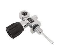 Leftwei Valve de Bouteille de Plongée Sous-marine, Joug DIN Double Usage 250 Bars en Laiton chromé avec Valve Antidéflagrante et Volant Antidérapant, pour la Plongée en Apnée