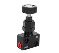 Leftwei Valve de Réglage de Polarisation de Frein Noire, pour Ajustement Simple, pour Maître-cylindre, 150-1200 PSI, Réglable en Aluminium, Essentiel pour les Voitures de Course