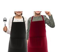 LEFUNDA® 2 Tabliers de Cuisine Imperméables avec 3 Poches Réglables BBQ Longues Bretelles pour Enfants Hommes Femmes Cuisine Restaurant Café