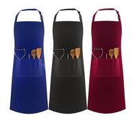 LEFUNDA® 3 Tabliers de Cuisine Imperméables avec 3 Poches Réglables BBQ Longues Bretelles pour Hommes Femmes Cuisine Restaurant Café