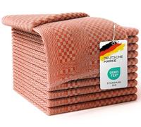 LEFUNDA® Lot de 10 Torchons de Cuisine Vaisselle De Qualité Supérieure 100% Coton, 220 GSM, Très Doux et Super Absorbant, Facile à Laver, 50x70cm (Orange, 10)