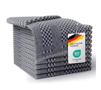 LEFUNDA® Lot de 10 Torchons de Cuisine Vaisselle De Qualité Supérieure 100% Coton, 220 GSM, Très Doux et Super Absorbant, Facile à Laver, 50x70cm (Gris, 10)