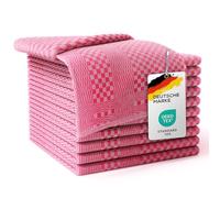 LEFUNDA® Lot de 10 Torchons de Cuisine Vaisselle De Qualité Supérieure 100% Coton, 220 GSM, Très Doux et Super Absorbant, Facile à Laver, 50x70cm (Rouge, 10)