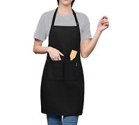 LEFUNDA® Tablier de cuisine, Étanche avec 3 Poches, Tablier de Barbecue Réglable avec de Longues Lanières, Chef Tabliers pour Homme Femme,BBQ,Restaurant,Café, Pâtisserie,Jardin,Serveurs,Serveuse,école