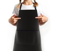 LEFUNDA® Tablier de cuisine, Étanche avec 3 Poches, Tablier de Barbecue Réglable avec de Longues Lanières, Chef Tablier pour Enfant Jeune,BBQ,Restaurant,Café, Pâtisserie,Jardin,Serveurs,Serveuse,école