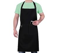 LEFUNDA® Tablier de cuisine, Étanche avec 3 Poches, Tablier de Barbecue Réglable avec de Longues Lanières, Chef Tabliers pour Homme Femme,BBQ,Restaurant,Café, Pâtisserie,Jardin,Serveurs,Serveuse,école