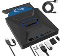 Lefunpets 8 en 1 Lecteur Blu-Ray Externe - Portable Lecteur Blu Ray Externe, Lecteur DVD/BD Graveur Blu Ray avec USB 3.0 Type-C, 3D CD DVD Graveur Optical Bluray Drive pour PC Windows 11 10 8 7
