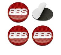 LEFUVR 4 Pièces BBS Autocollants Cache Moyeu Badge pour BBS 60mm, Enjoliveurs Jante Style BBS 3D Wheel Center Caps Car Logo Stickers