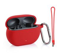 LEFXMOPHY Coque de rechange pour écouteurs sans fil Apple Beats Studio Buds 2021, étui de protection en silicone robuste avec porte-clés Rouge