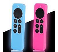 LEFXMOPHY Lot de 2 coques de rechange en silicone pour télécommande Apple 4K TV Siri 2ème génération 2021/3ème génération 2022 Bleu et rose