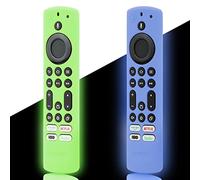 LEFXMOPHY Lot de 2 coques de rechange pour télécommande Toshiba et Insignia NSRCFNA21 CT-RC1US-21 CT95018 CTRC1US21 Vert doux et bleu en silicone brillant dans le noir