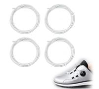 LEFZUR 4 Paires Lacets de Rechange pour Système BOA Blancs, Câble Métallique Flexible 100cm Résistant à l'Usure, Installation Facile sans Outils, Coupe à la Longueur, Idéal pour Sport et Randonnée