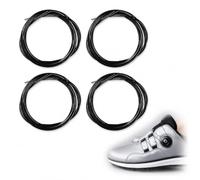 LEFZUR 4 Paires Lacets de Rechange pour Système BOA Noirs, Câble Métallique Flexible 100cm Résistant à l'Usure, Installation Facile sans Outils, Coupe à la Longueur, Idéal pour Sport et Randonnée