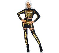 Leg Avenue 05403 87061 Women's Golden Skeleton Costume, Black/Gold, Large